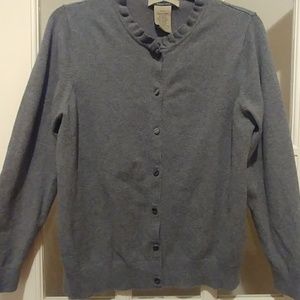 Cardigan small ruffle at neckline